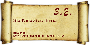 Stefanovics Erna névjegykártya